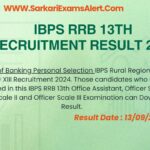 “IBPS RRB 13th Recruitment 2024: Revealed Pre Exam Results for 8500+ Office Assistant & Officer Scale I, II, III Posts”