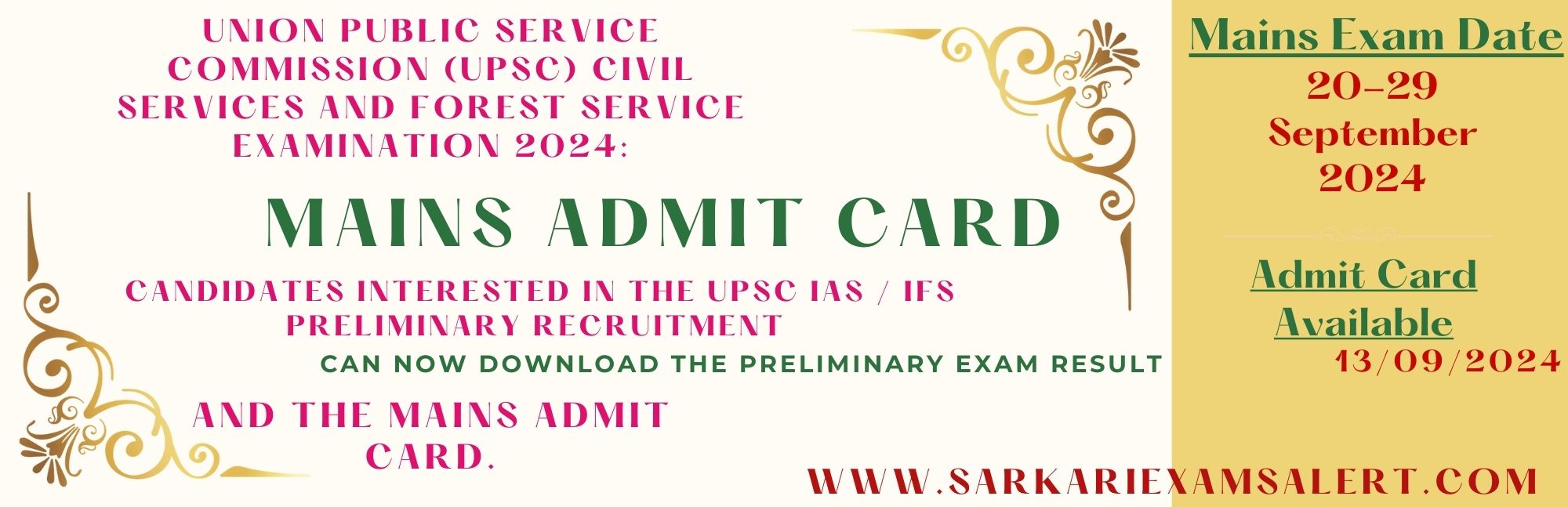 UPSC Civil Services IAS Pre / Forest Service IFS Recruitment 2024